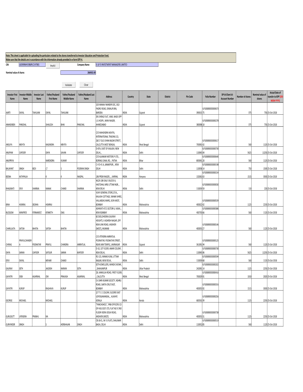 Form IEPF-4 ILFS