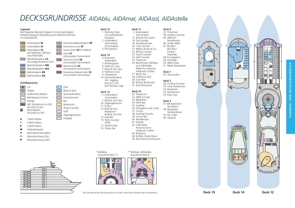 DECKSGRUNDRISSE Aidablu, Aidamar, Aidasol, Aidastella