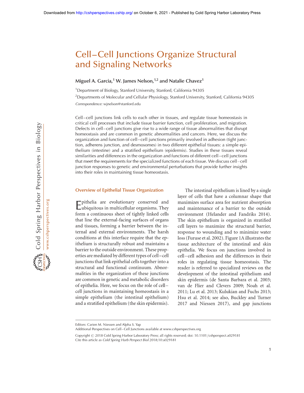 Cell–Cell Junctions Organize Structural and Signaling Networks