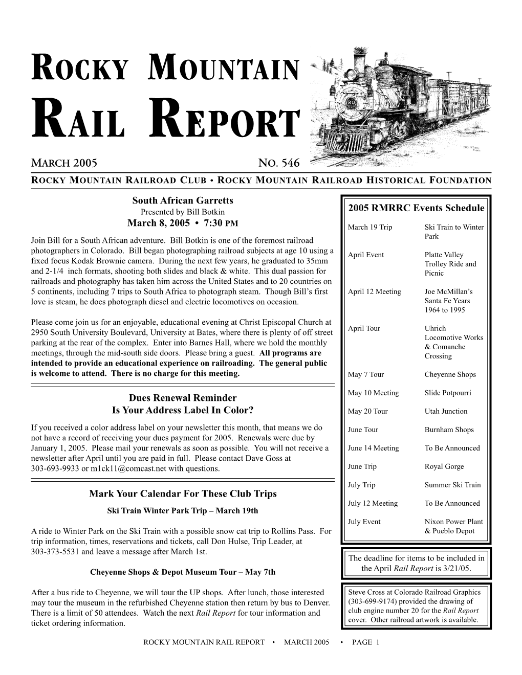 Rail Report March 2005 No