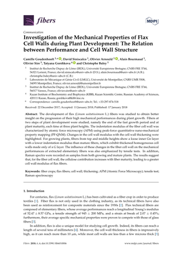 Investigation of the Mechanical Properties of Flax Cell Walls During Plant Development: the Relation Between Performance and Cell Wall Structure