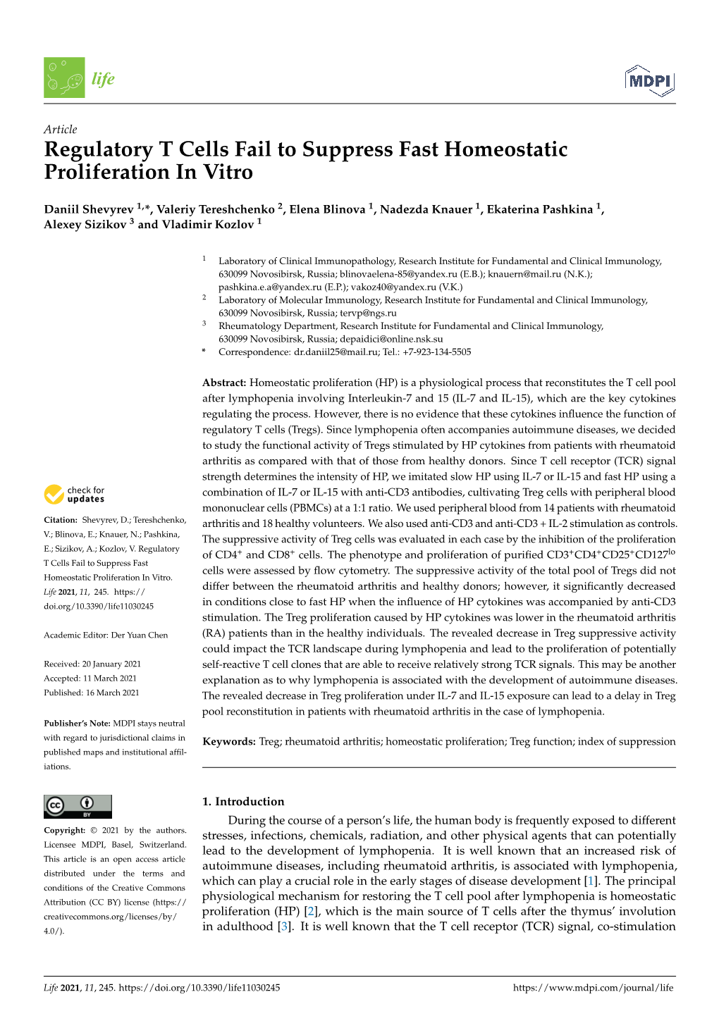 Regulatory T Cells Fail to Suppress Fast Homeostatic Proliferation in Vitro