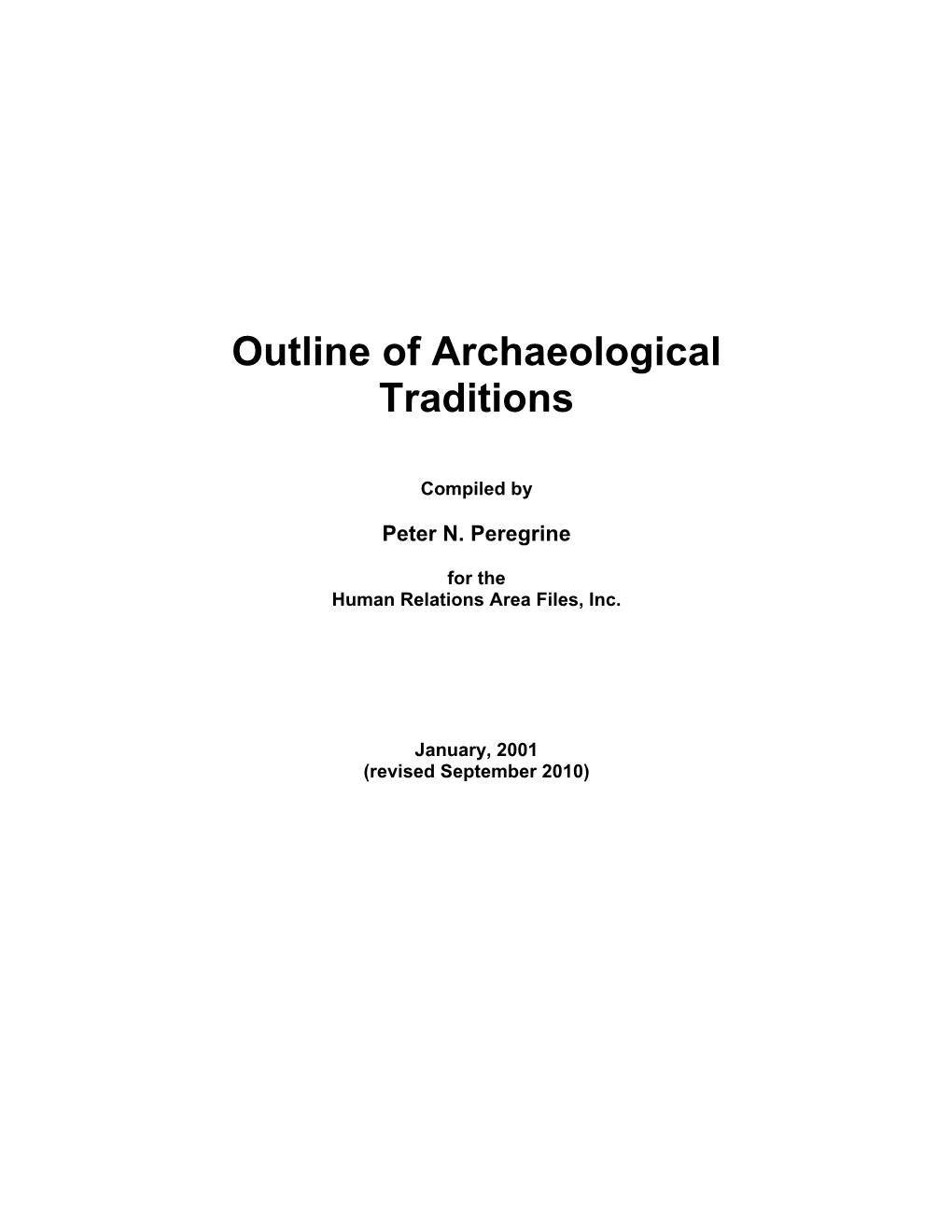 Outline of Archaeological Traditions