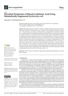 Microbial Production of Bioactive Retinoic Acid Using Metabolically Engineered Escherichia Coli