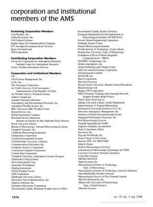 Corporation and Institutional Members of the AMS