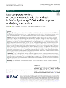 Low-Temperature Effects on Docosahexaenoic Acid Biosynthesis