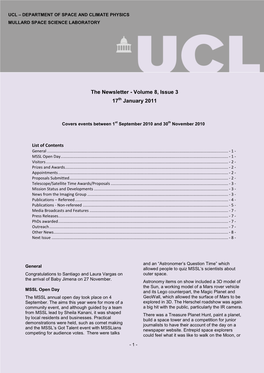 The Newsletter - Volume 8, Issue 3 17Th January 2011