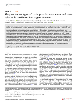 Slow Waves and Sleep Spindles in Unaffected First-Degree Relatives