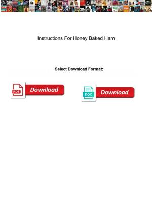 Instructions for Honey Baked Ham