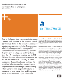Food Giant Standardizes on HP for Infrastructure of Champions HP Success Story