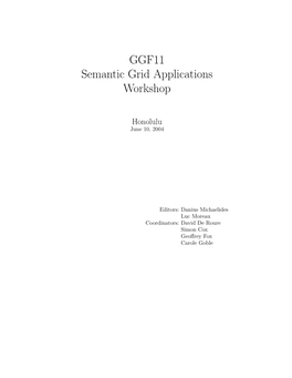 GGF11 Semantic Grid Applications Workshop