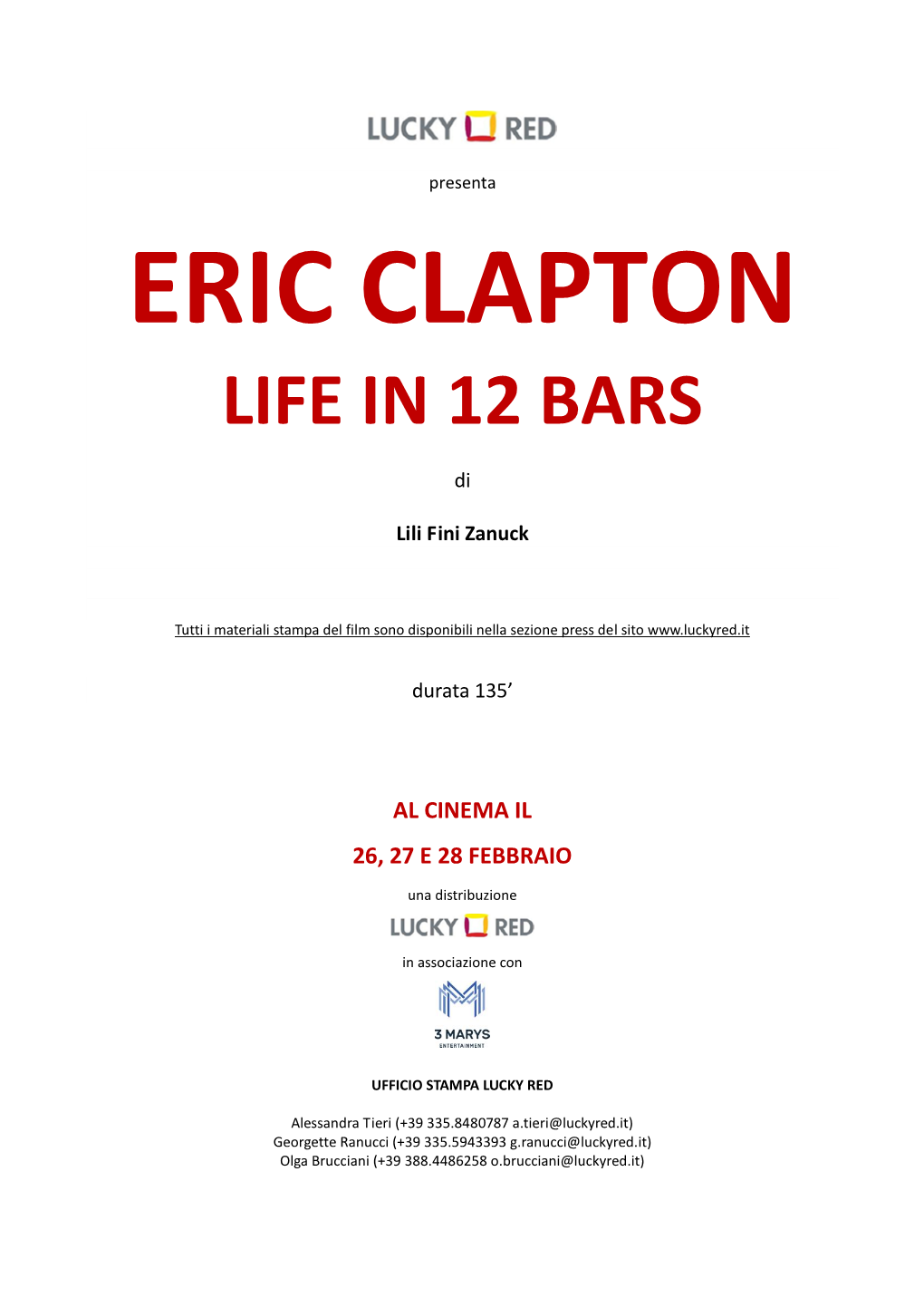 Eric Clapton Life in 12 Bars