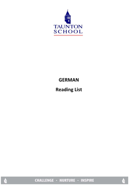 GERMAN Reading List