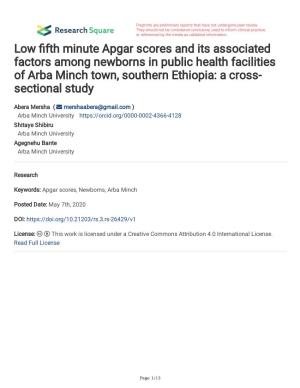 Low Fifth Minute Apgar Scores and Its Associated Factors Among