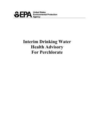 Interim Drinking Water Health Advisory for Perchlorate