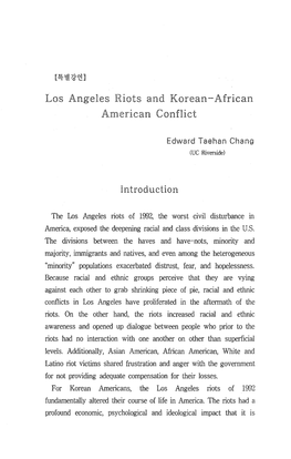 Los Angeles Riots and Korean-African American Conflict