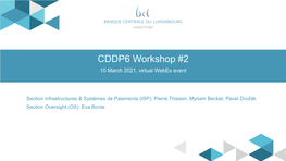BCL CDDP6 Workshop #2 Presentation