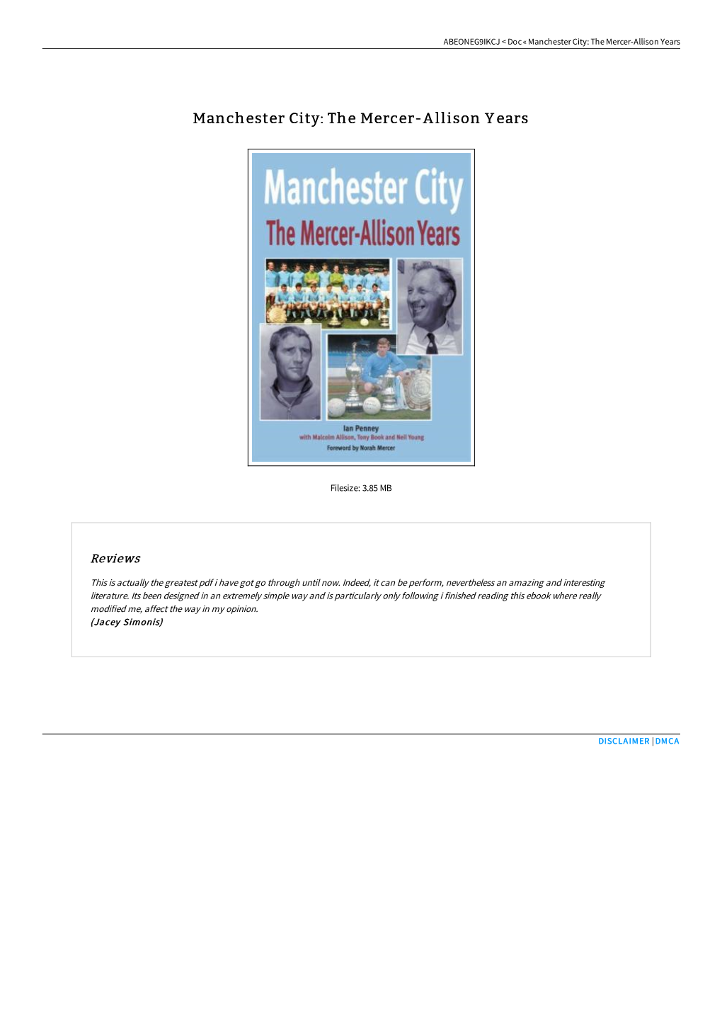 Read Book » Manchester City: the Mercer-Allison Years