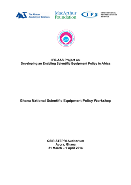 Ghana National Scientific Equipment Policy Workshop