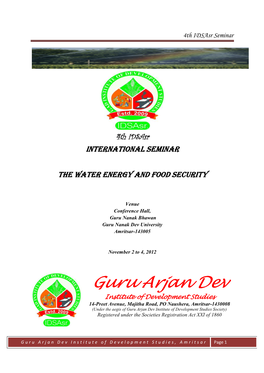 4Th Idsasr Annual Seminar on Water Security