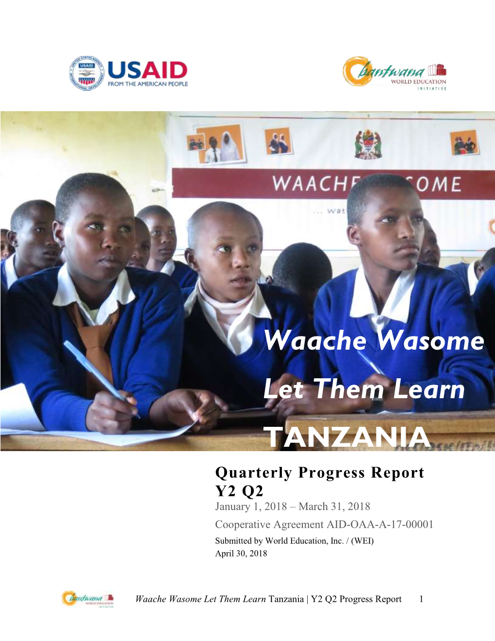 Waache Wasome Let Them Learn Tanzania | Y2 Q2 Progress Report 1