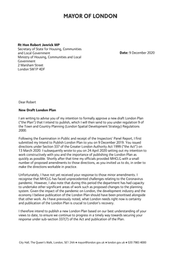 Letter to the Sos 9 December 2020