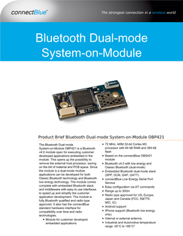 Bluetooth Dual-Mode System-On-Module