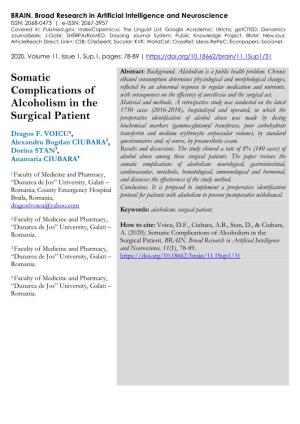Somatic Complications of Alcoholism in the Surgical Patient