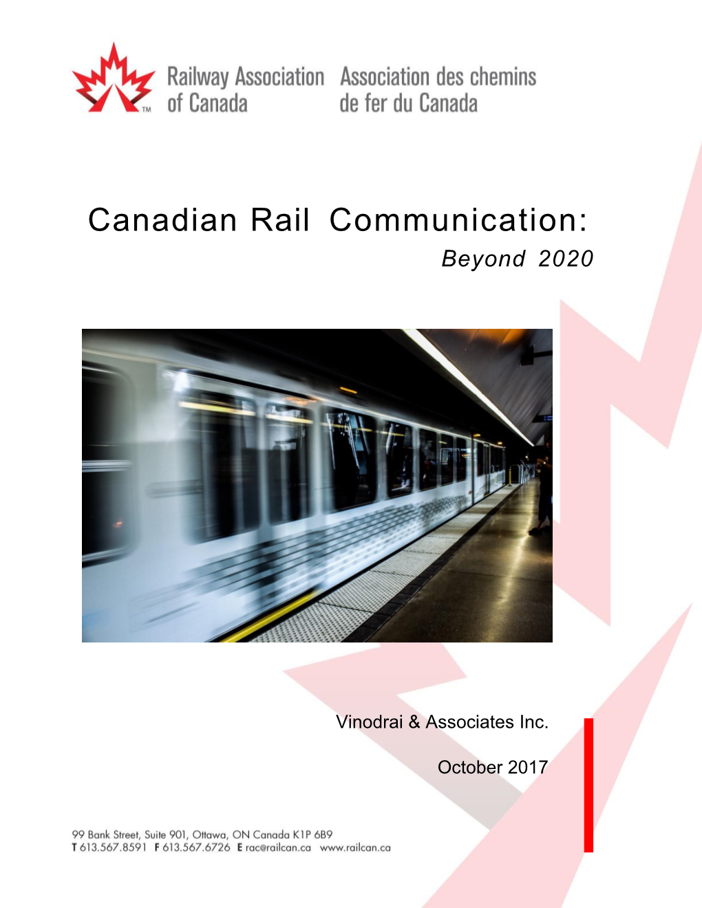 Canadian Rail Communication: Beyond 2020