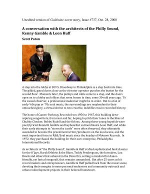A Conversation with the Architects of the Philly Sound, Kenny Gamble & Leon Huff Scott Paton