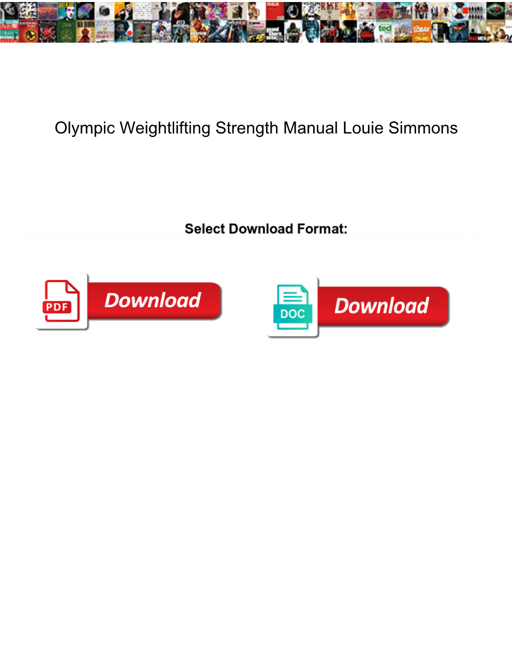 Olympic Weightlifting Strength Manual Louie Simmons