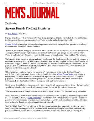 Stewart Brand: the Last Prankster