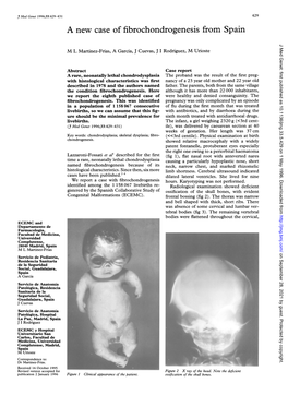 A New Case of Fibrochondrogenesis from Spain J Med Genet: First Published As 10.1136/Jmg.33.5.429 on 1 May 1996