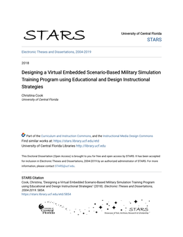 Designing a Virtual Embedded Scenario-Based Military Simulation Training Program Using Educational and Design Instructional Strategies