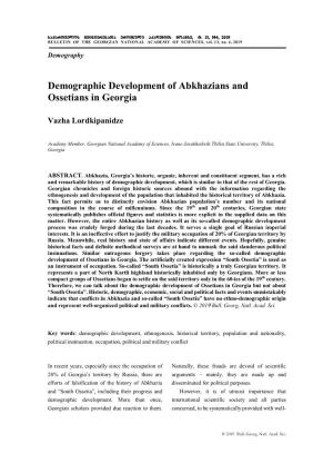 Demographic Development of Abkhazians and Ossetians in Georgia