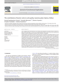 The Contribution of Karstic Rocks to Soil Quality, Ioannina Plain (Epirus, Hellas)