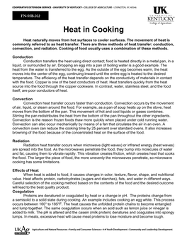Heat in Cooking