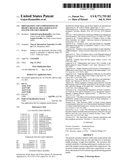 (12) United States Patent (10) Patent No.: US 8,771,755 B2 Gojon-Romanillos Et Al
