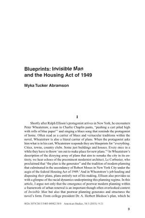 Blueprints: Invisible Man and the Housing Act of 1949