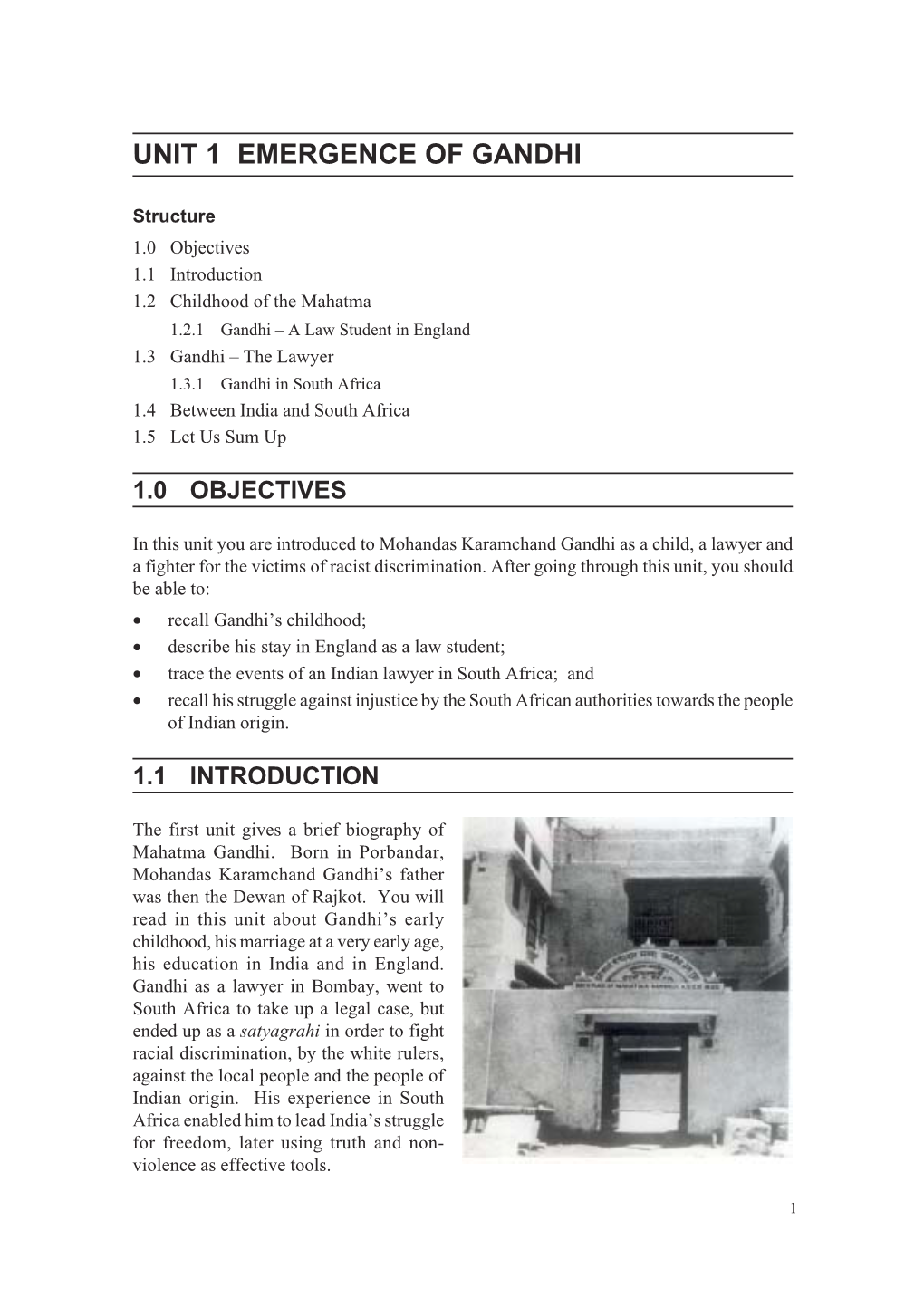 Unit 1 Emergence of Gandhi