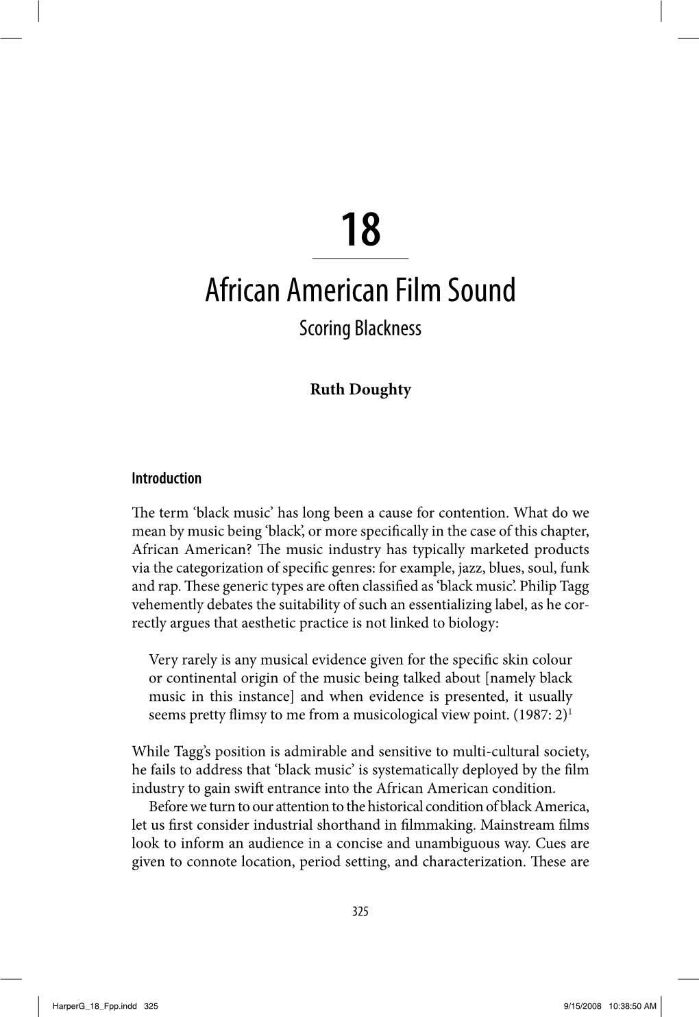 African American Film Sound Scoring Blackness