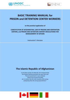 BASIC TRAINING MANUAL for PRISON and DETENTION CENTER WORKERS