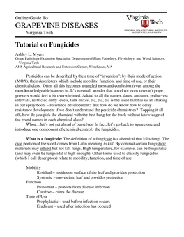 Tutorial on Fungicides