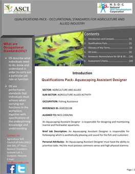 Qualifications Pack- Aquascaping Assistant Designer Introduction