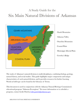 Arkansas Natural Divisions Study Guide 2020 Revision