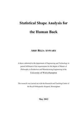 Statistical Shape Analysis for the Human Back