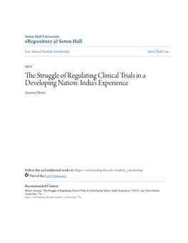 The Struggle of Regulating Clinical Trials in a Developing Nation