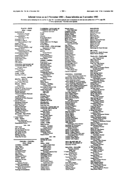 Infected Areas As on 3 November 1983