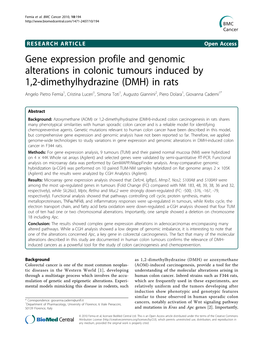 Gene Expression Profile and Genomic Alterations in Colonic Tumours