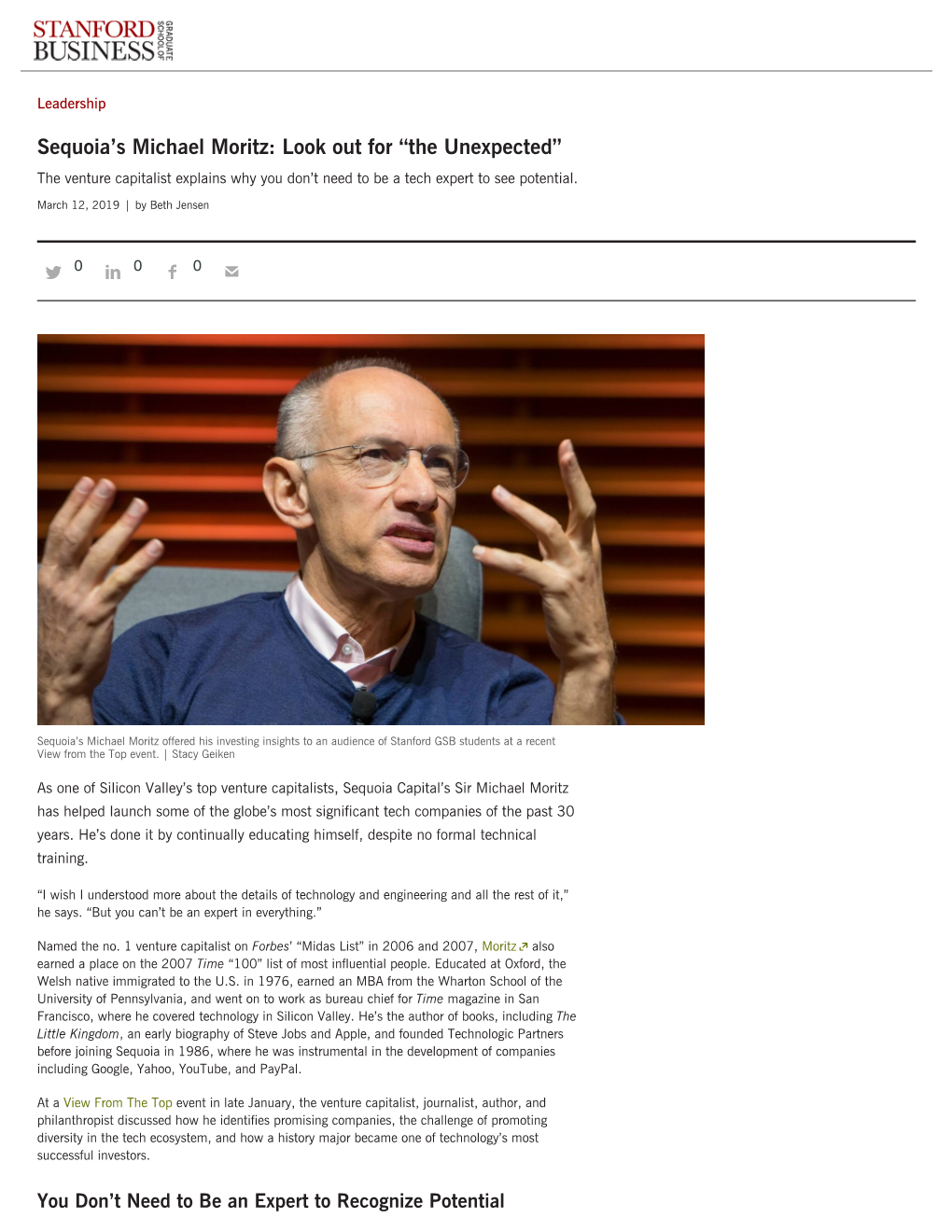 Sequoia's Michael Moritz